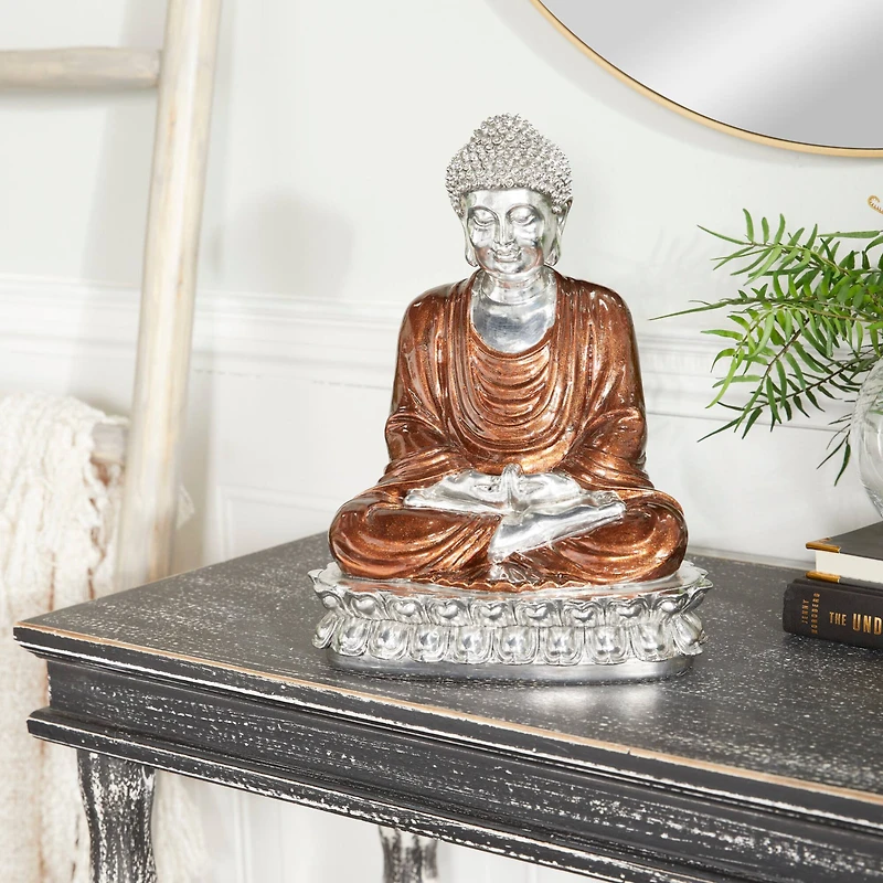 Bronze Polystone Eclectic Sculpture, 12" x 9" x 7"