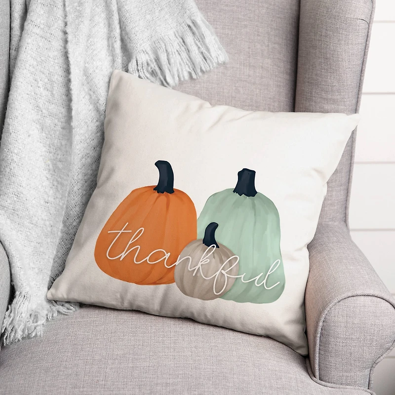 Thankful Pumpkins Throw Pillow