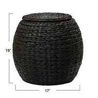 Household Essentials 19" Woven Hyacinth Storage End Table
