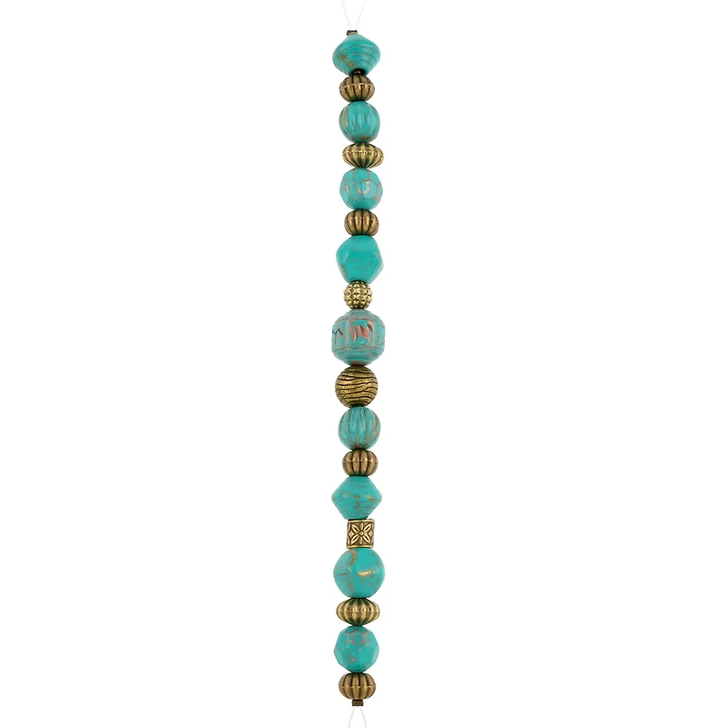 Brass Oxide & Patina Embossed Metal Round Beads by Bead Landing™