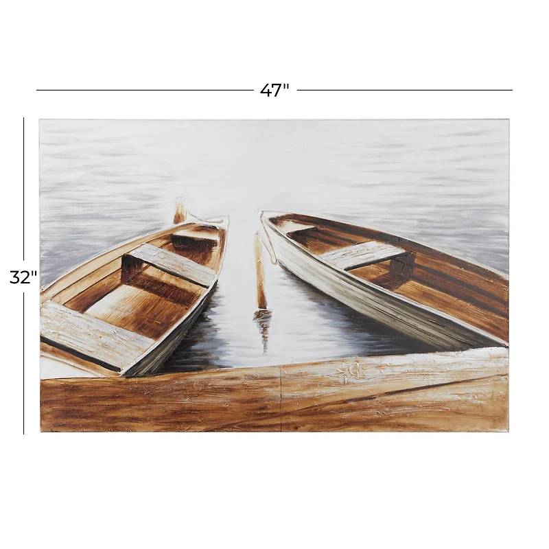 Brown Fir Coastal Wall Art, 32" x 47" x 2"