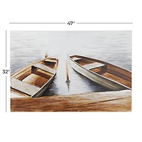 Brown Fir Coastal Wall Art, 32" x 47" x 2"