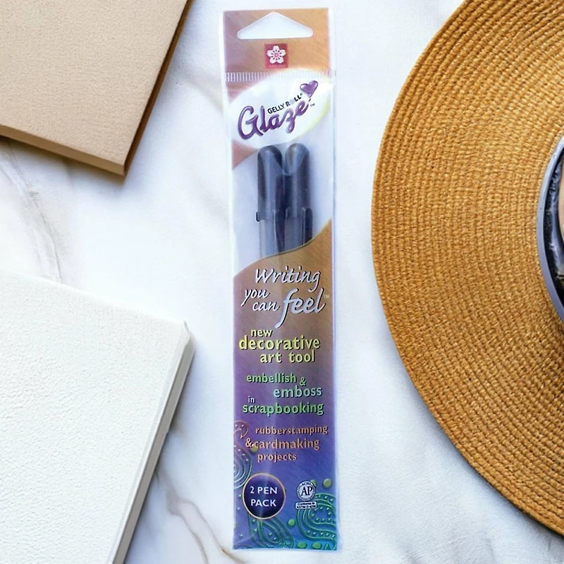 Sakura® Glaze 3D Ink Black Gel Pens, 2ct.