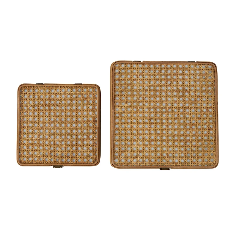 Brown Woven Rattan Box Set