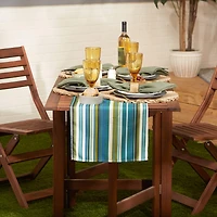 Beachy Stripe Print Outdoor Table Runner, 14" x 72"