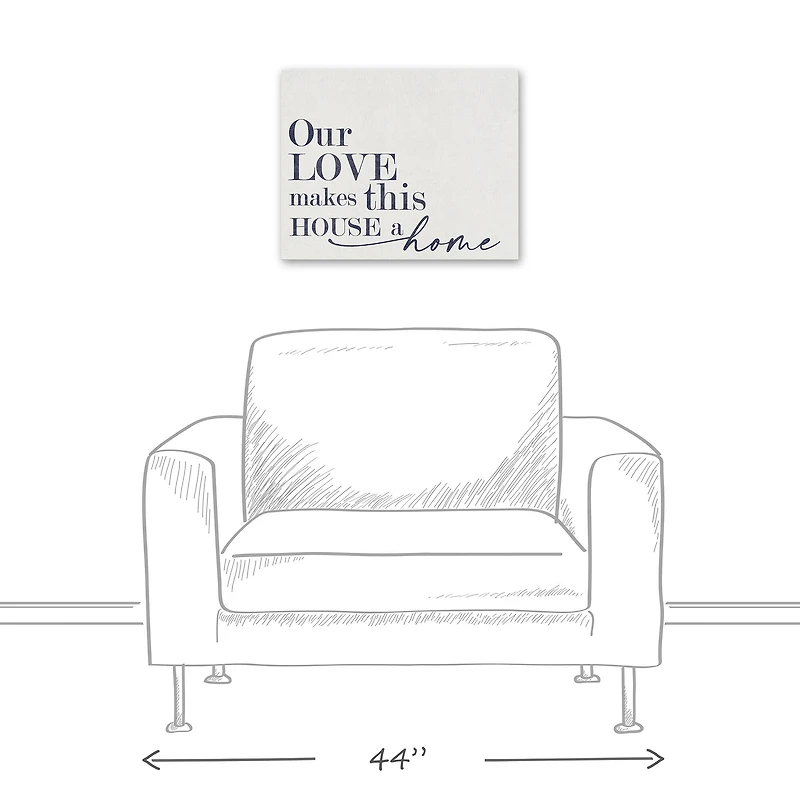 Our Love Makes This House a Home 20" x 16" Canvas Wall Art