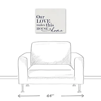 Our Love Makes This House a Home 20" x 16" Canvas Wall Art