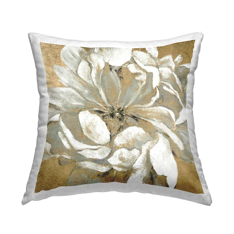Stupell Industries Abstract White Magnolia Blossom Flower Petals Throw Pillow 18" x 18"