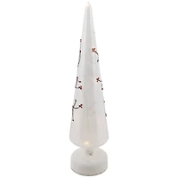 16" LED Lighted Frosted Glass Cone Christmas Tree Table Top Decoration