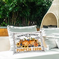 Stupell Industries Pumpkin Farm with Sunflowers Outdoor Printed Pillow