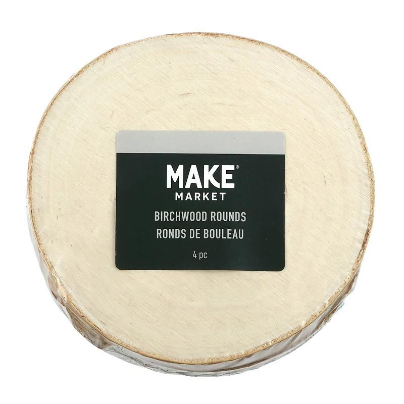 3.875" Birchwood Slices, 4ct. by Make Market®