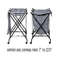 Honey Can Do Black/Gray Double Bounce Back Hamper with Wheels and Lid