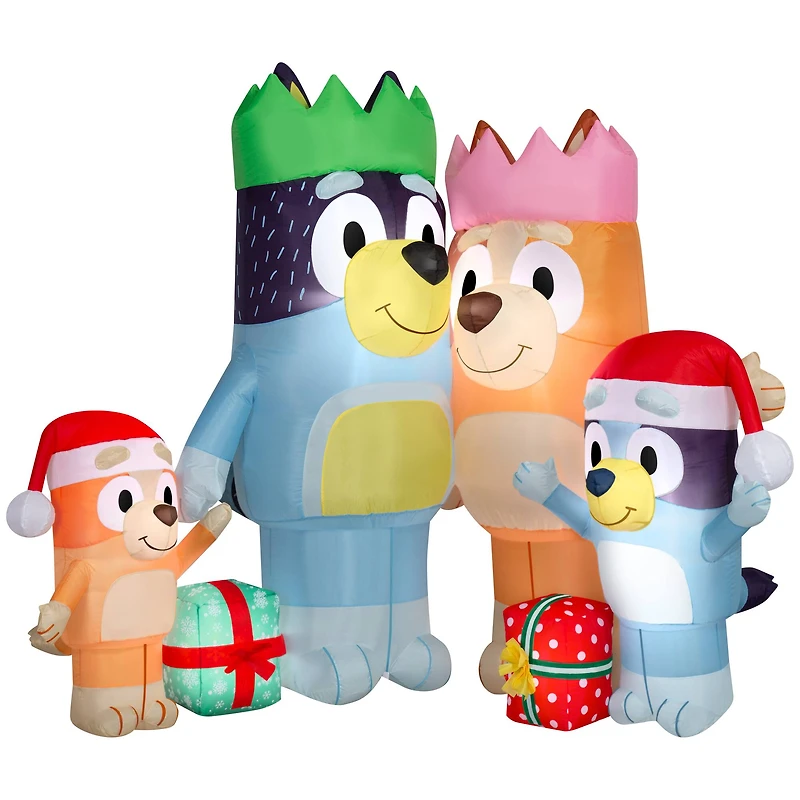 6ft. Airblown® Inflatable Christmas Bluey & Family Scene