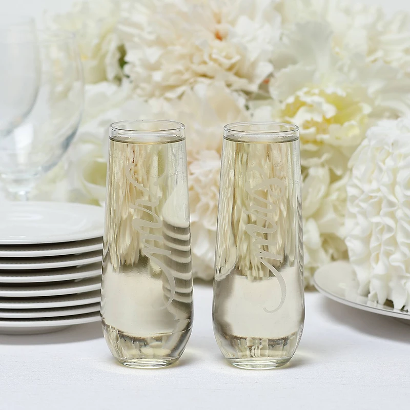 Hortense B. Hewitt Co. Mr & Mrs Stemless Champagne Flute