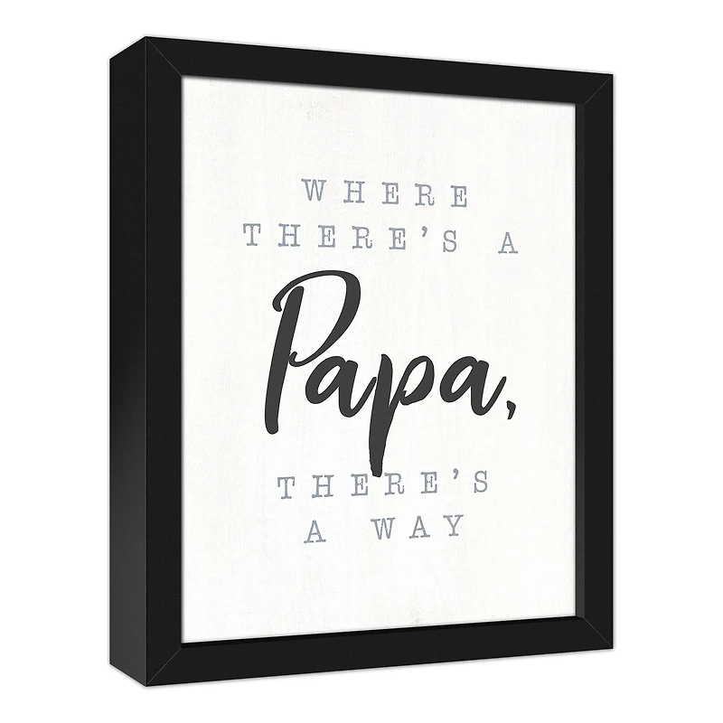 Papa Way Black Framed Canvas