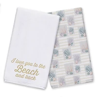 To The Beach & Back Stripe Tea Towel Set
