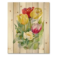 Designart - Bouquet of White and Red Tulips
