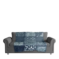 Indigo Panel Coral Fleece Blanket