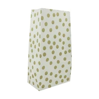 5" x 9" White & Gold Dotted Treat Bags By Celebrate It™