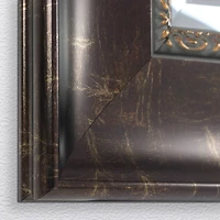 Head West Bronze Distressed 30.5" x 36.5" Framed Beveled Accent Vanity Mirror