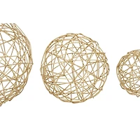 CosmoLiving by Cosmopolitan Gold Metal Contemporary Geometric Sculpture Set