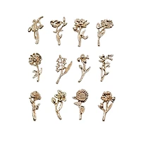 Blue Moon Studio™ UV Resin Craft 18mm Birth Month Flower Charm Fillers, 12ct.