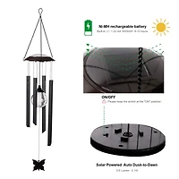 Glitzhome® 32" Solar Powered Windchime with Crackle Bulbs, 2ct.