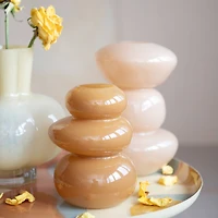 Hello Honey® 7.5" Caramel Brown Natural Elegance Glass Vase