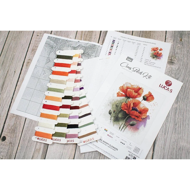 Luca-S The Poppy Flowers Counted Cross Stitch Kit