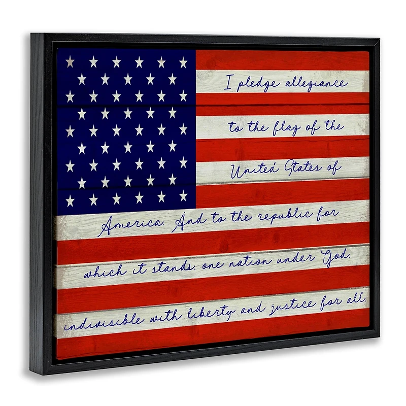 Stupell Industries Pledge of Allegiance Flag Floater Framed Art