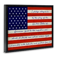 Stupell Industries Pledge of Allegiance Flag Floater Framed Art