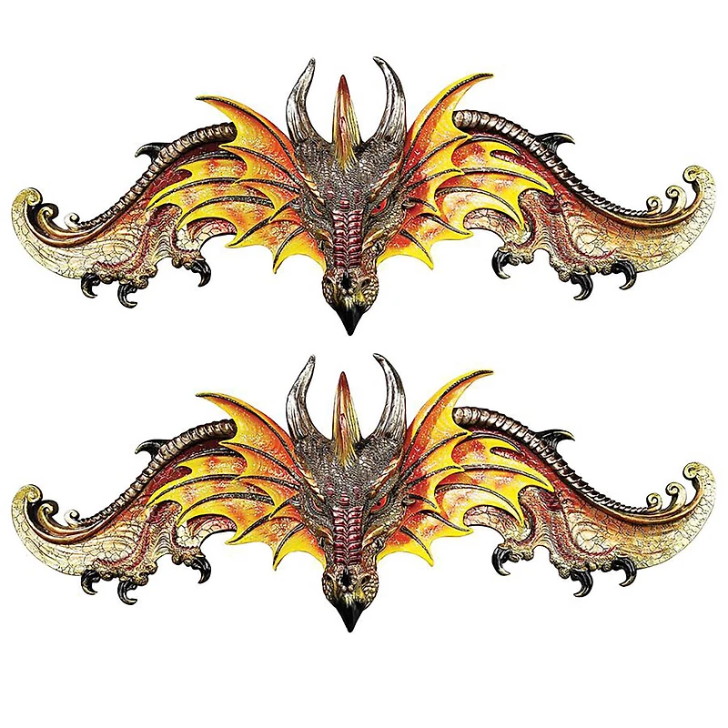 Design Toscano Kingsbridge Manor Dragon Pediments, 2ct.