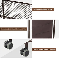 NEX™ Brown 20-Hanger Rolling Trolley Closet Organizer