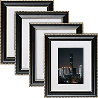 4 Pack Craig Frames Victoria Black & Gold Picture Frame with Mat