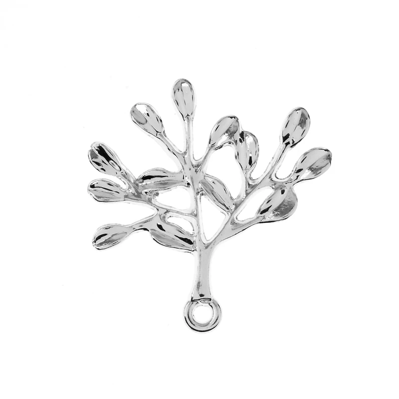 John Bead 23mm Silver Branch Beadwork Pendants, 4ct.