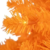 7ft. Pre-Lit Medium Orange Pine Artificial Christmas Tree, Clear Lights