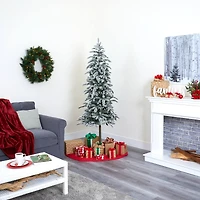 6.5ft. Pre-Lit Washington Alpine Artificial Christmas Tree, White Warm LED Lights