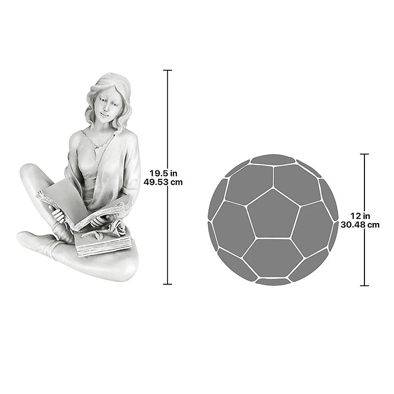 Design Toscano 19.5" Reflection Reader Garden Girl Statue