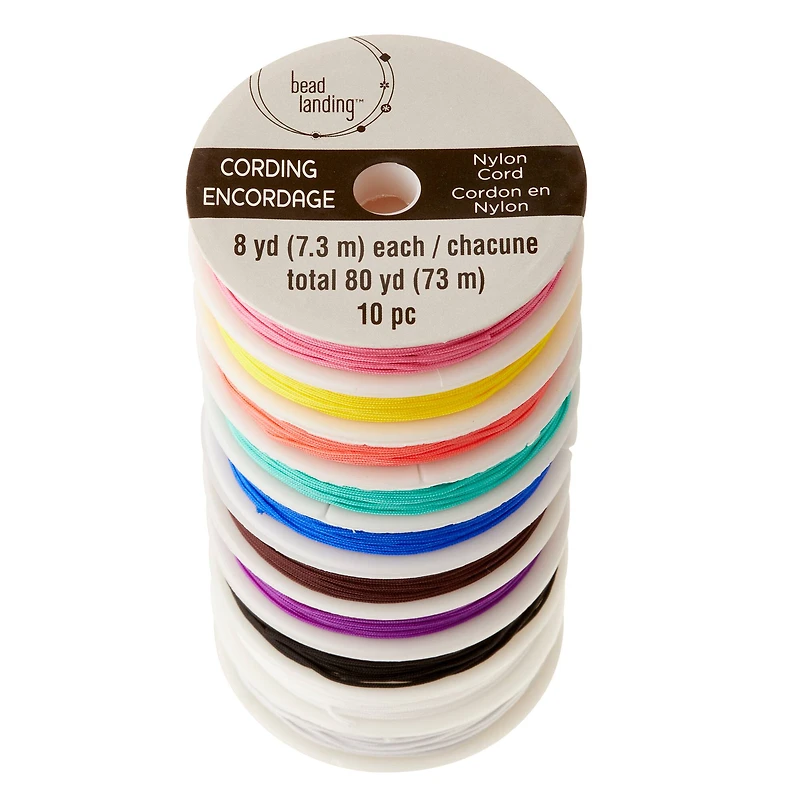 12 Packs: 10 ct. (120 total) 1mm Nylon Cording Value Pack by Bead Landing™