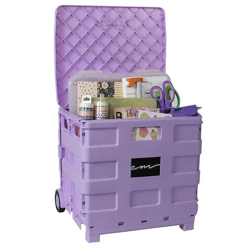 Everything Mary Collapsible Rolling Cart with Lid