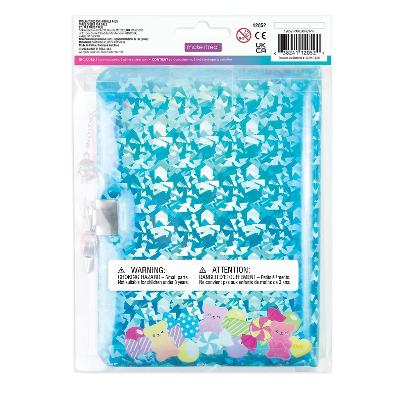 Make It Real™ 3C4G Bubble Gum Glitter Locking Journal Set