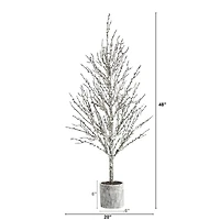 4ft. Unlit Snowed Twig Artificial Christmas Tree in Decorative Planter