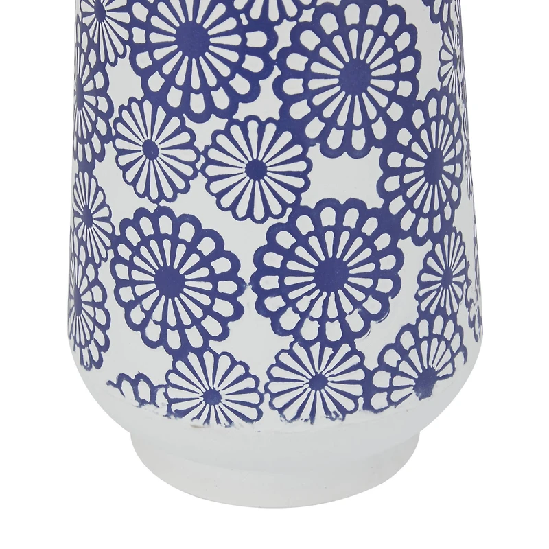 White Iron French Country Vase, 16" x 8" x 8"