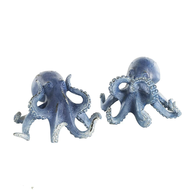 Dark Blue Octopus Sculpture Set