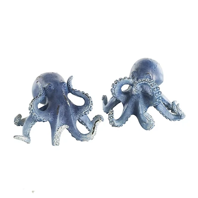 Dark Blue Octopus Sculpture Set