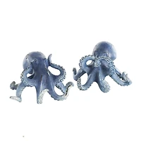 Dark Blue Octopus Sculpture Set