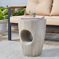 Glitzhome® 18'' Multi-Functional Faux Concrete Accent Table