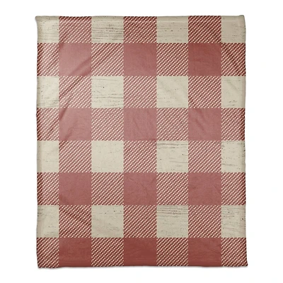 Buffalo Check Coral Fleece Blanket