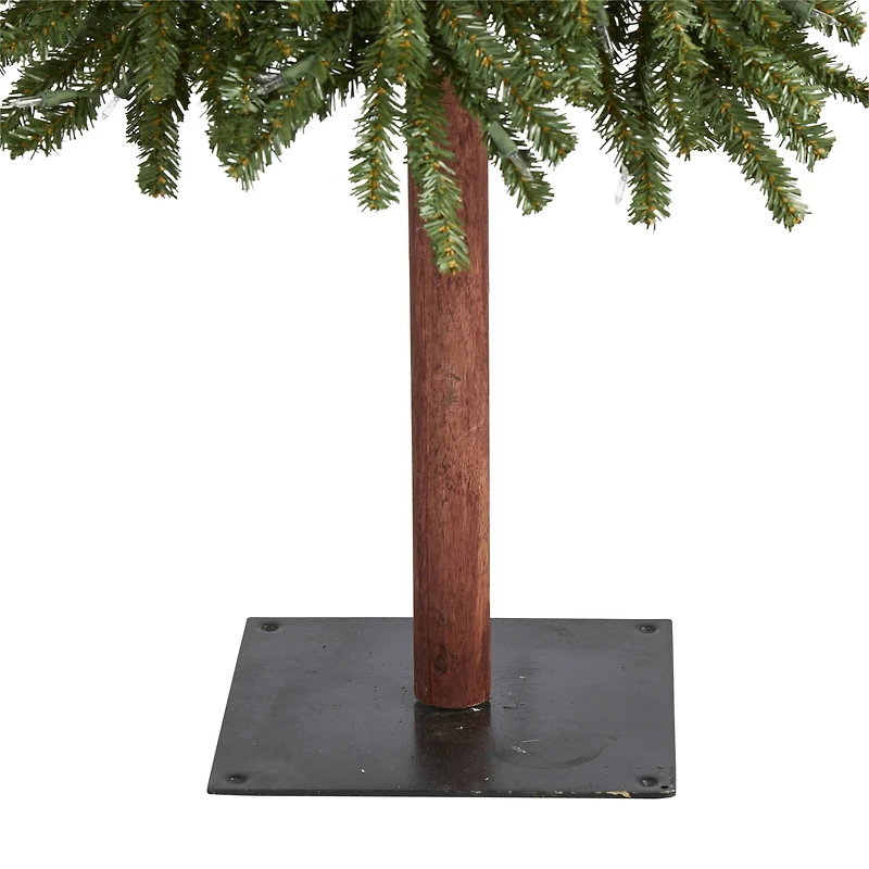 7ft. Pre-Lit Grand Alpine Artificial Christmas Tree, Clear LED Lights