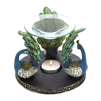 4.5" Peacock Plume Triad Candle Oil Warmer